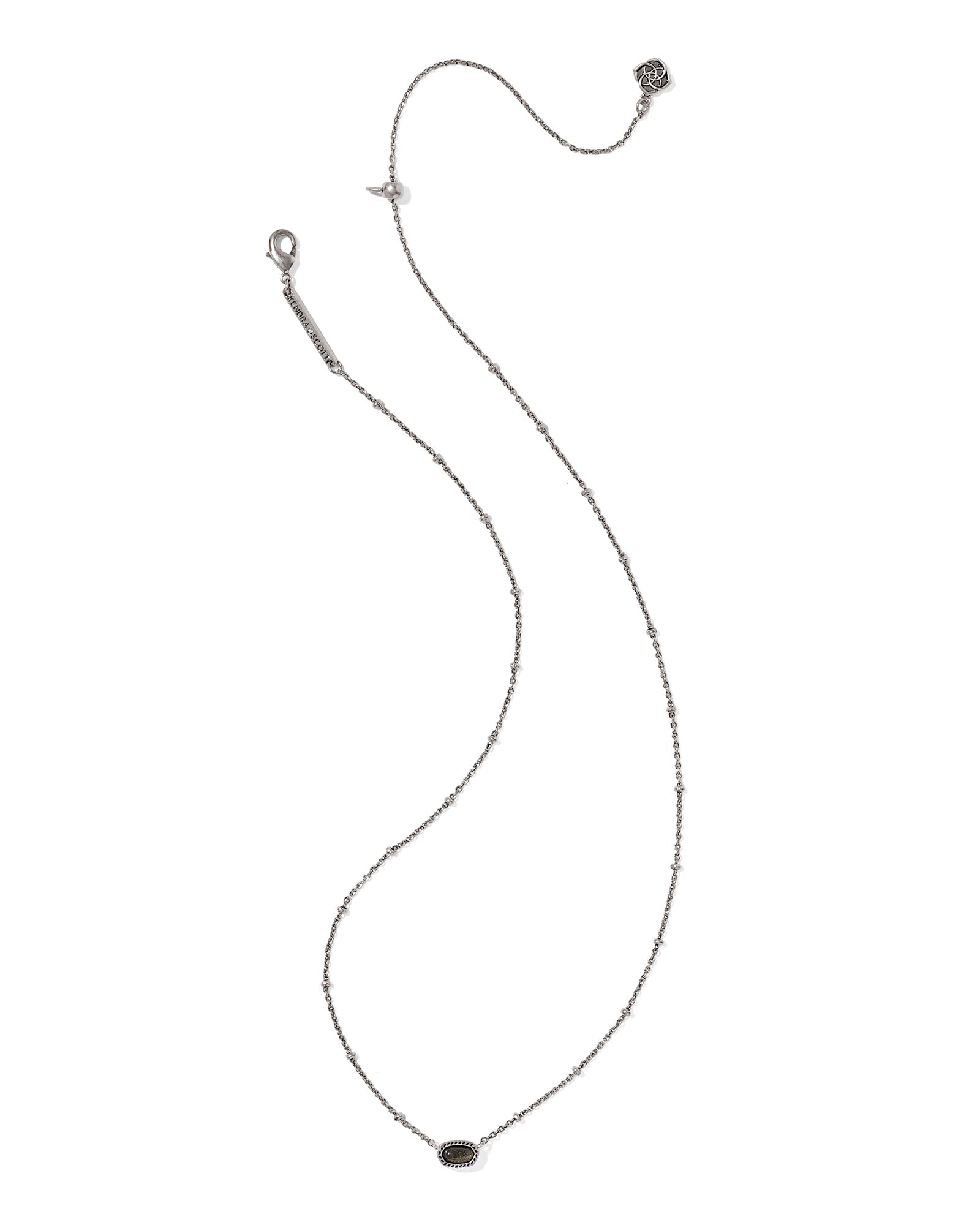 Sale Mini Elisa Vintage Silver Satellite Short Necklace Golden Obsidian