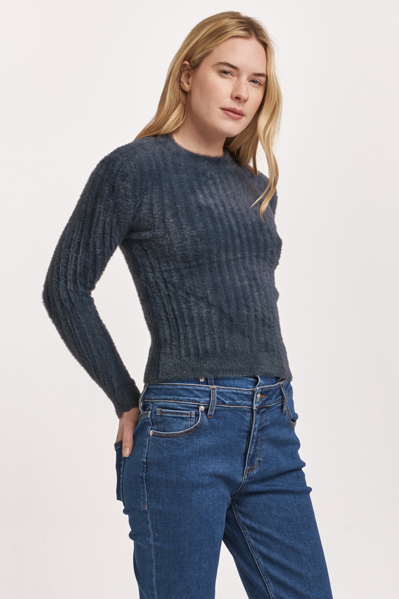 Final Sale Carrey Mid Neck Long Sleeve Sweater
