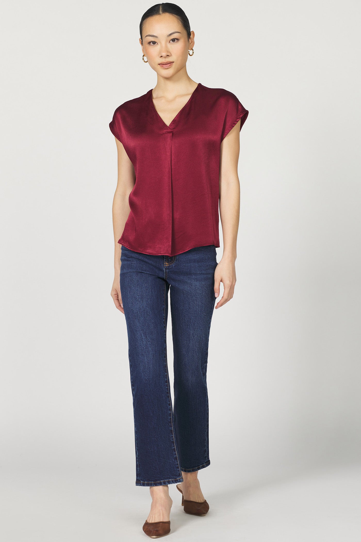 Sale Kristen Short Sleeve Blouse Tibetan Red
