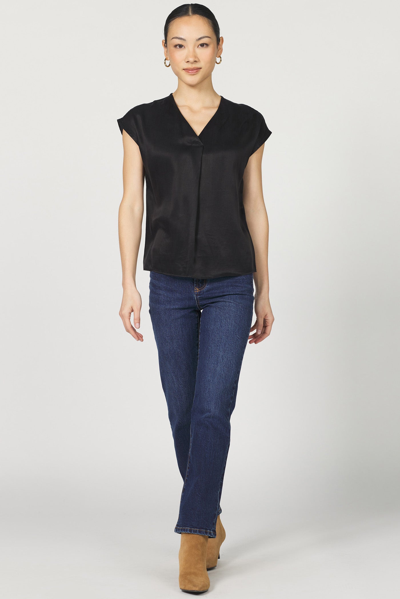 Kristen Short Sleeve Blouse Black