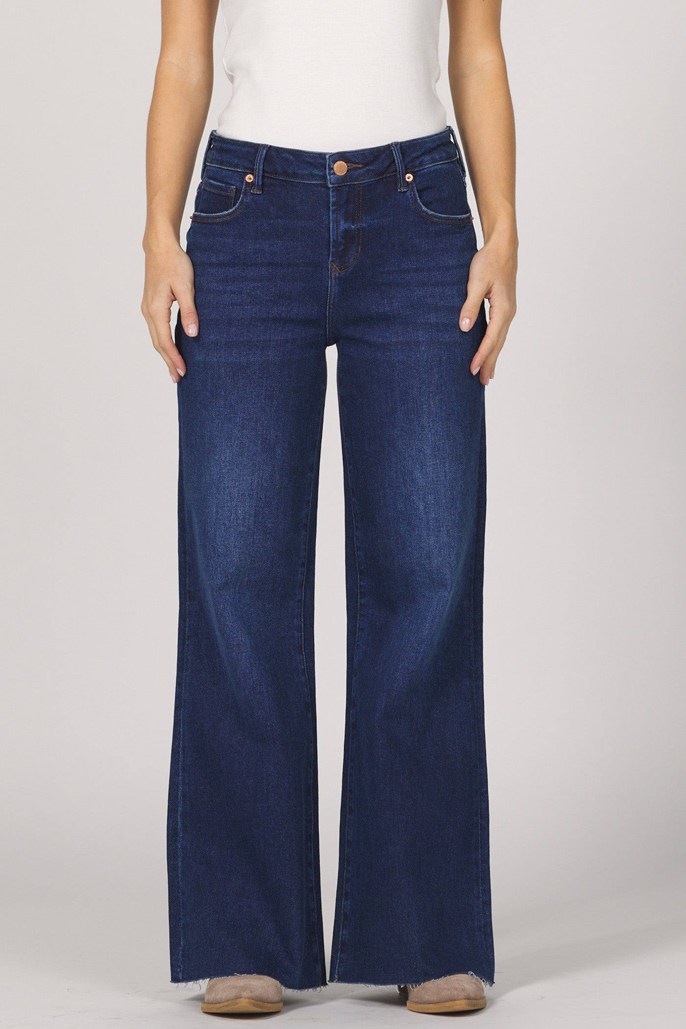 Micah Mid-Rise Wide Leg Jeans Night