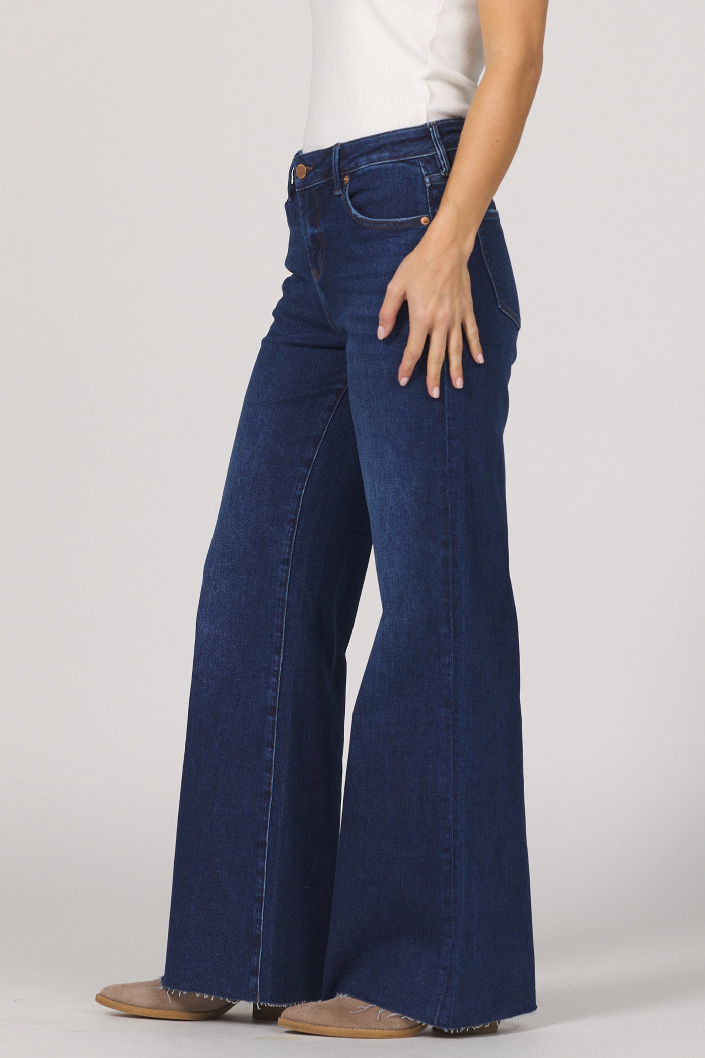 Micah Mid-Rise Wide Leg Jeans Night