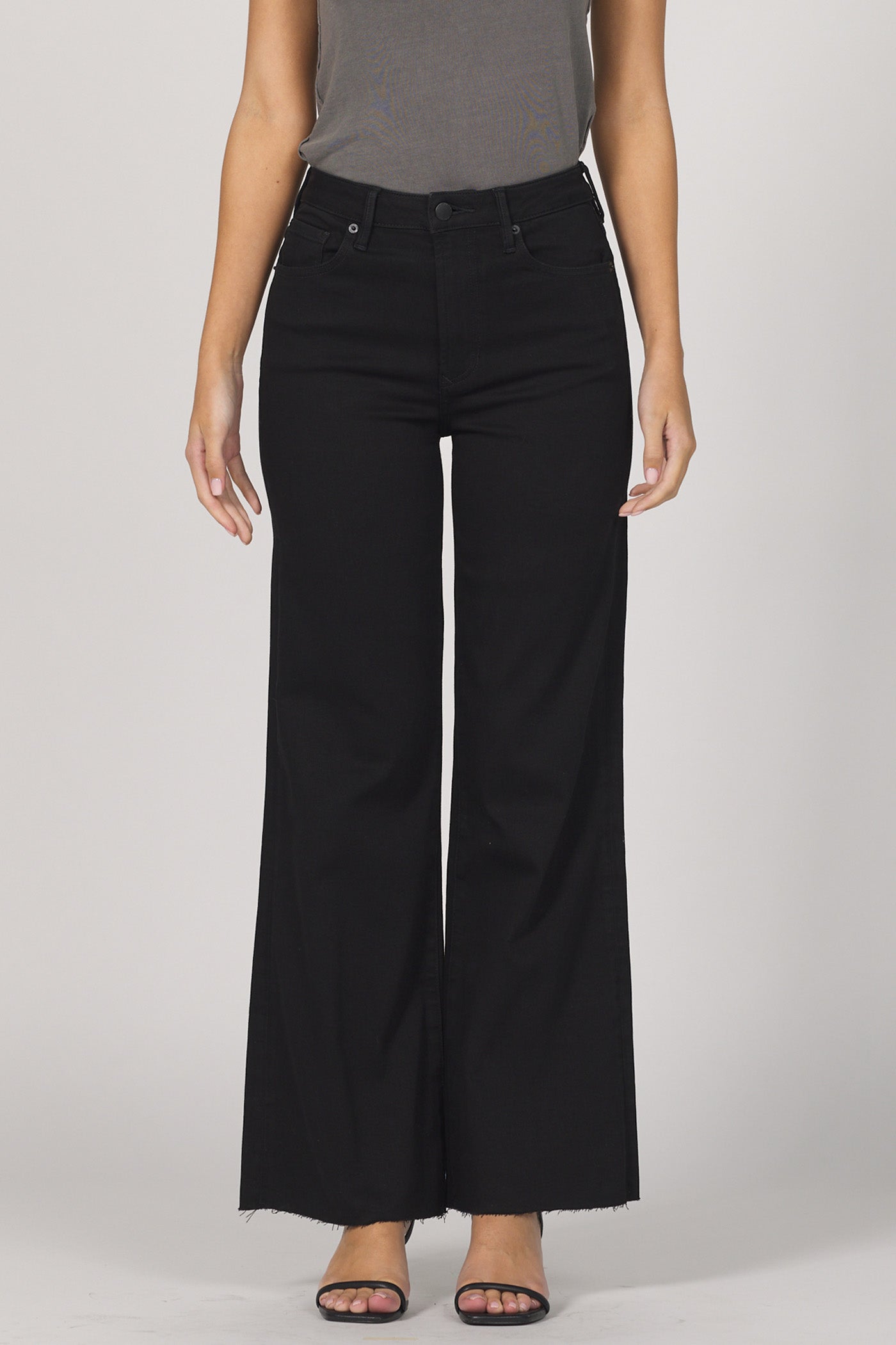 Sale Fiona High Rise Wide Leg Jeans Black Arrow