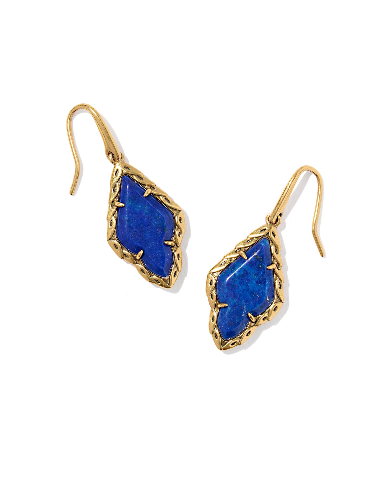 Sale Adeline Vintage Gold Drop Earrings Blue Lapis