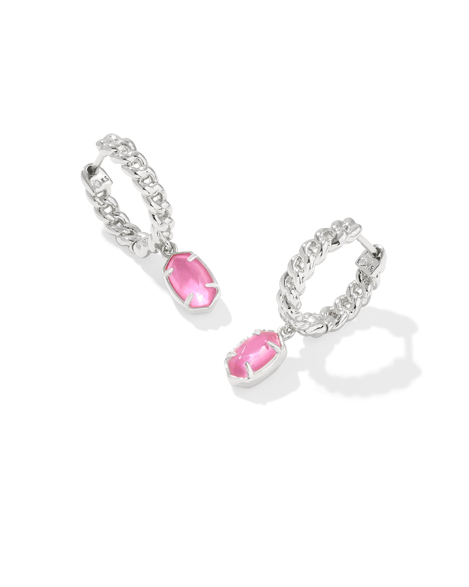 Emilie Silver Huggie Earrings Azalea Illusion