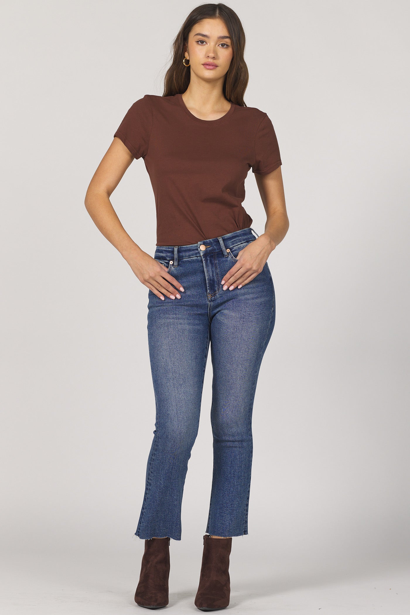 Sale Jeanne Mid Rise Cropped Flare Jeans Palmer