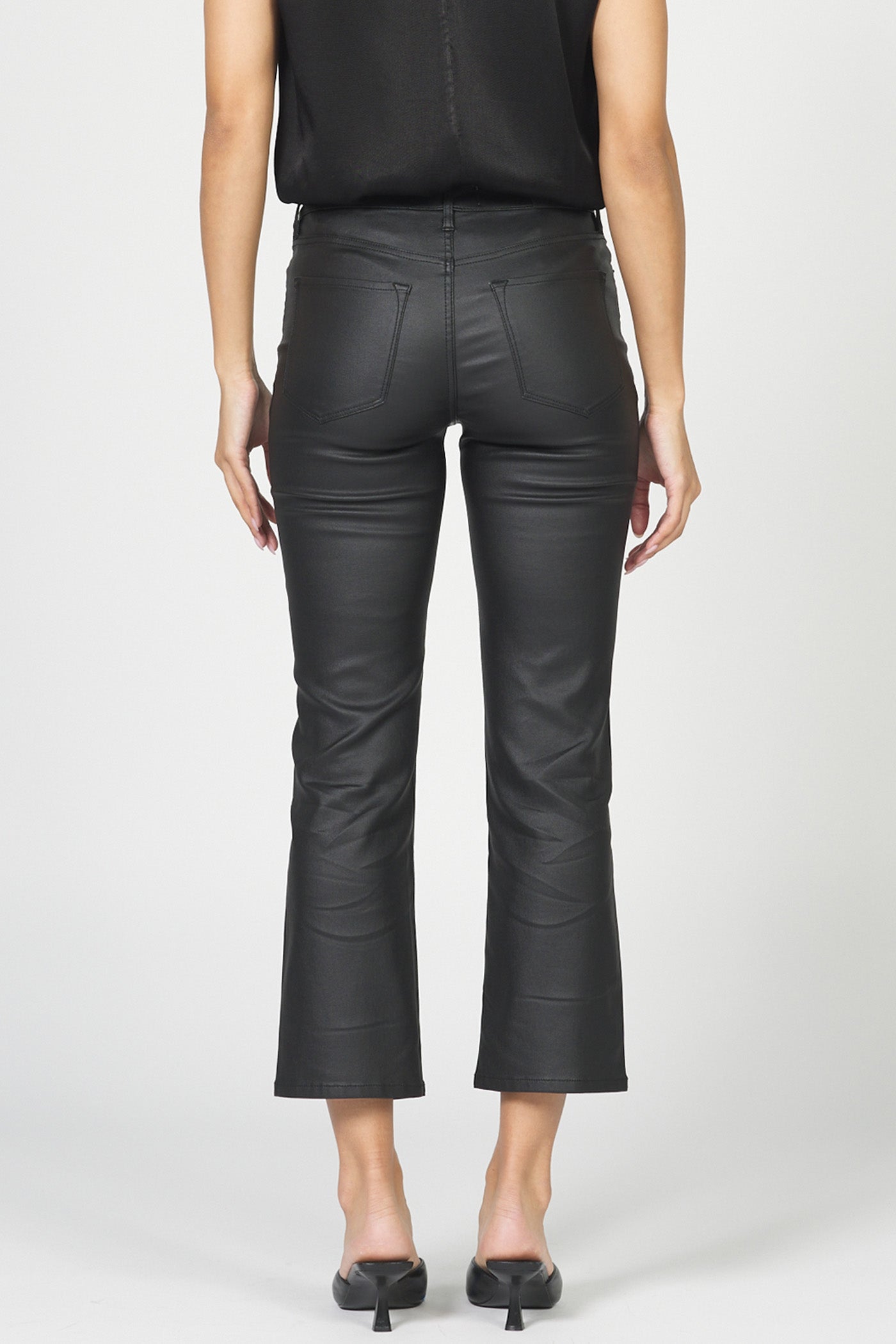 Anika Straight Leg Vegan Leather Pant Black