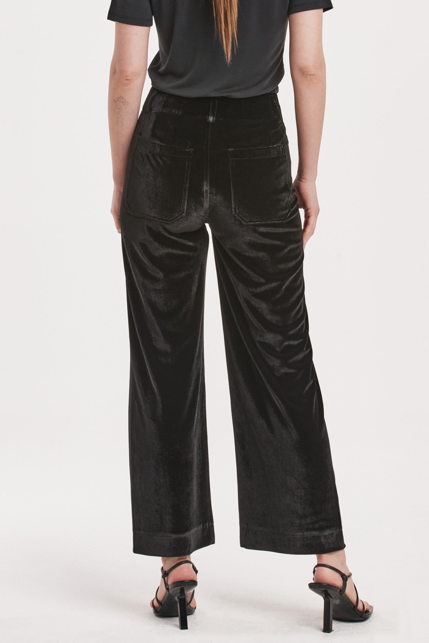 Sale Anahi Velvet Flare Leg Cropped Pants