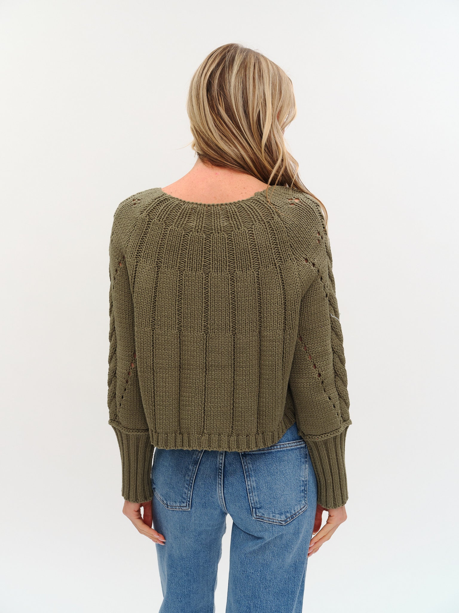 Alexa Cable Knit Long Sleeve Sweater