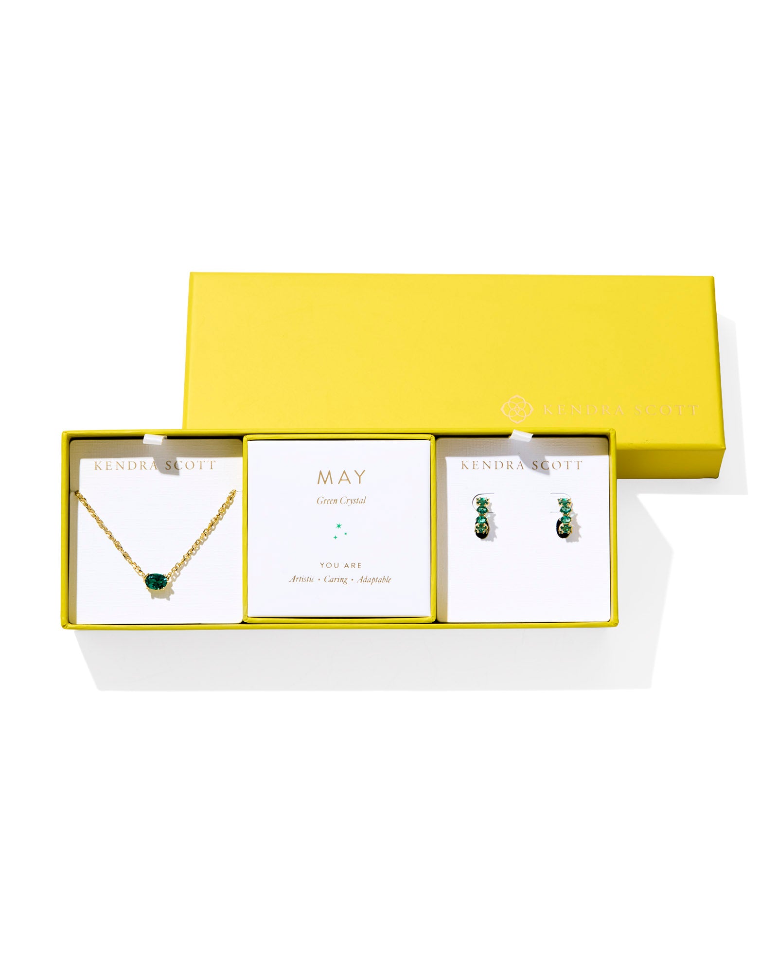 Cailin Birthstone Gift Set Gold Green Crystal