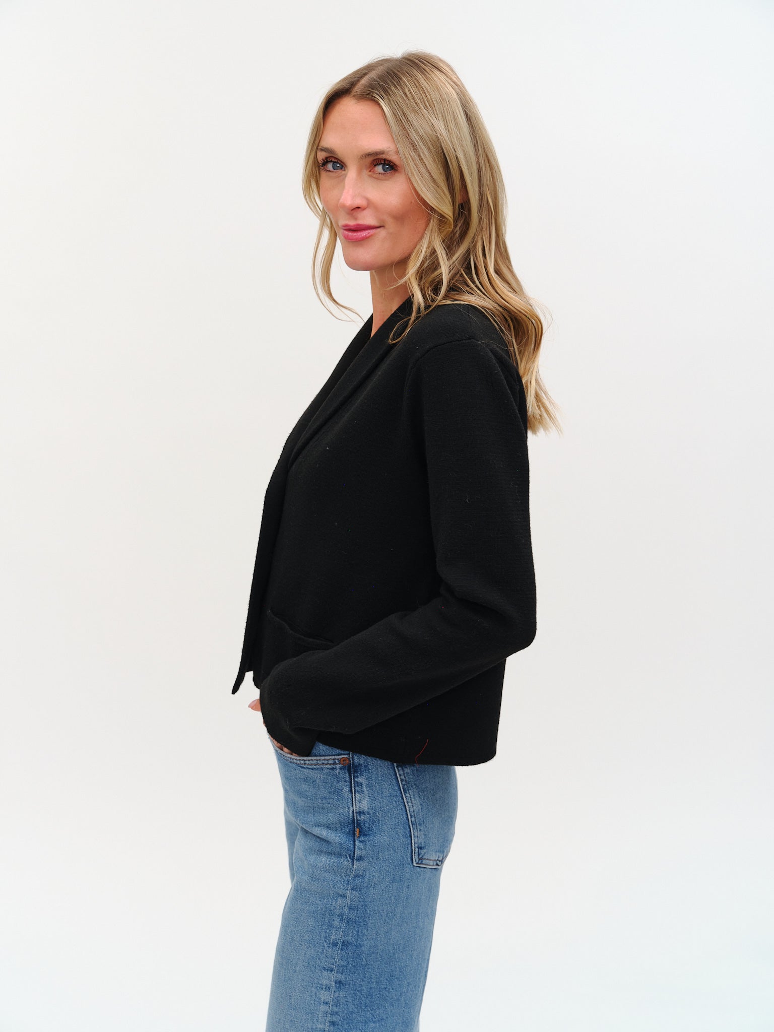 Lynn Knit Blazer Black