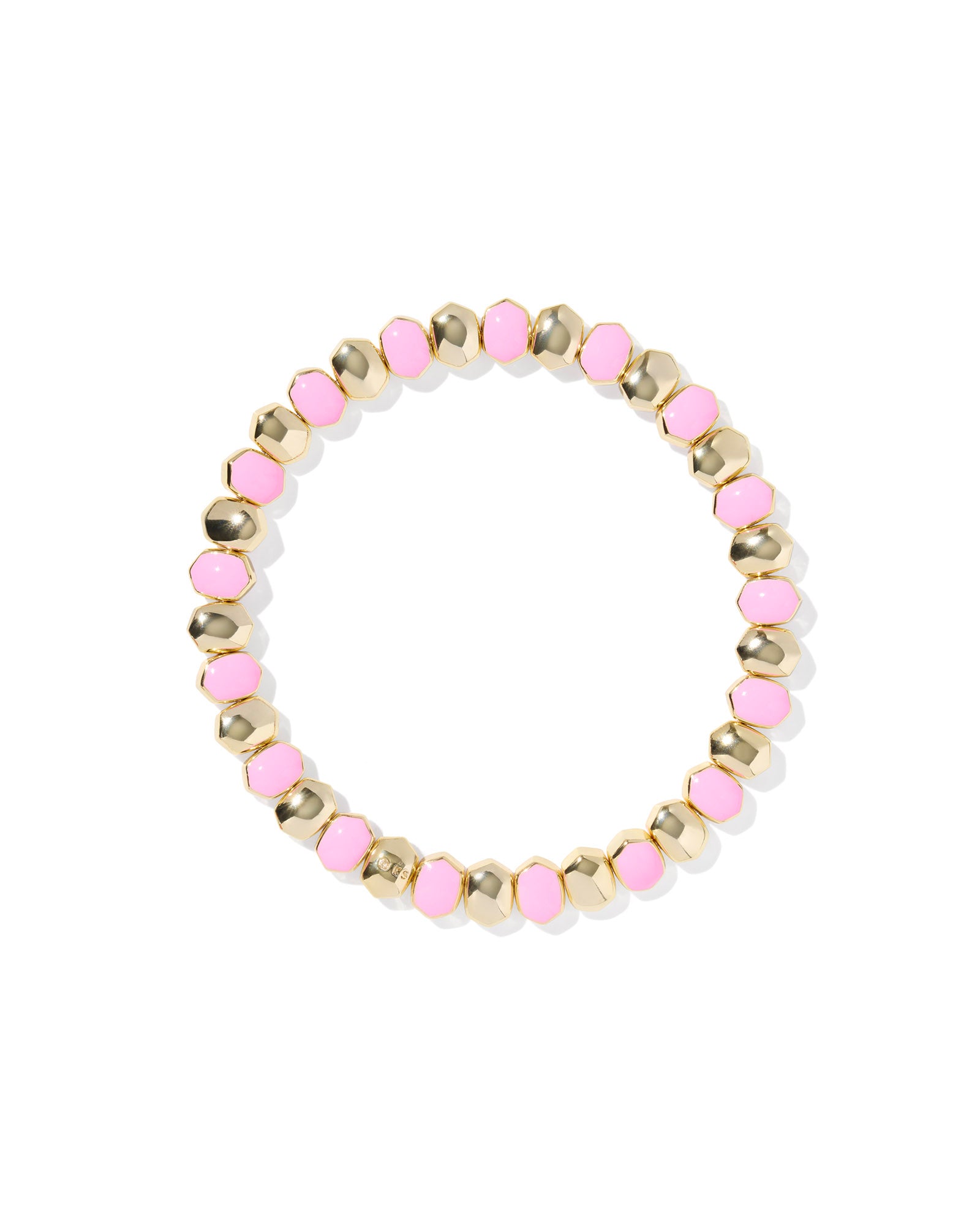Daphne Enamel Gold Stretch Bracelet Light Pink