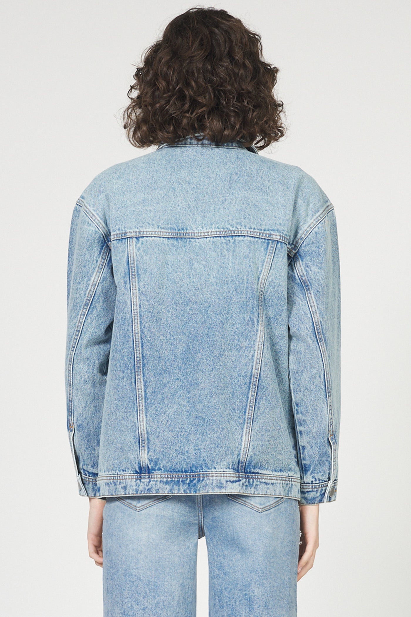Sale Janette Oversized Denim Jacket w/Crystals Spakle