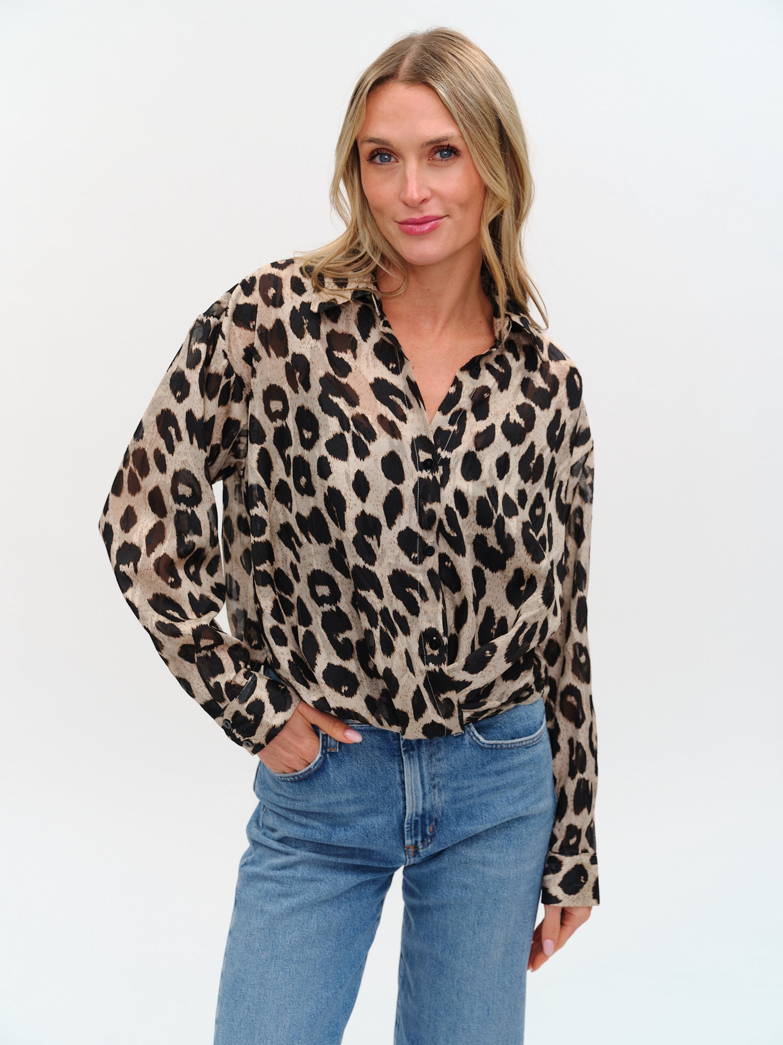 Zuri Long Sleeve Top Cheetah Print