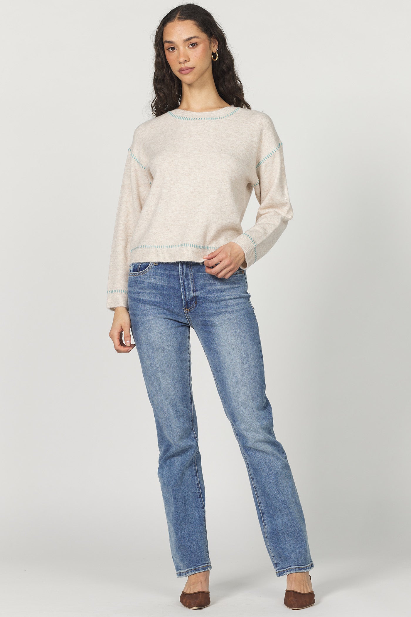 Millie Drop Shoulder Long Sweater Top