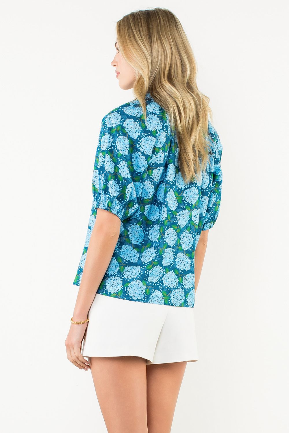 Puff Sleeve Flower Print Top