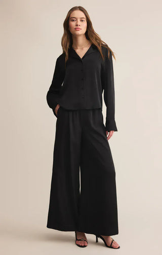 Z Supply Bottoms - Pants Sale Isolde Satin Pant Black