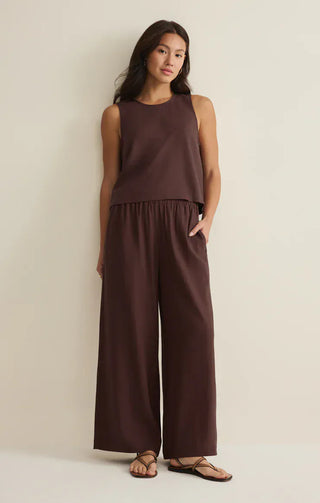 Z Supply Bottoms - Pants Scout Linen Pant Chocolate Cherry