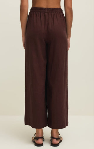 Z Supply Bottoms - Pants Scout Linen Pant Chocolate Cherry