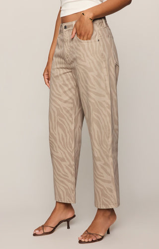 Z Supply Bottoms - Pants The Off Duty Bowed Ankle Jeans Zebra Soaptsone