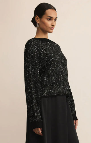 Z Supply Bottoms - Skirts Sale Gleam Sequin Sweater Black