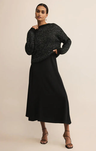 Z Supply Bottoms - Skirts Sale Gleam Sequin Sweater Black