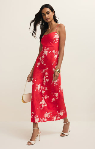 Z Supply Dresses Alyse Darya Floral Maxi Dress Kiss Me Red