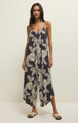 Z Supply Jumpsuits & Rompers Xsm Flared Asha Floral Jumpsuit Black Sand