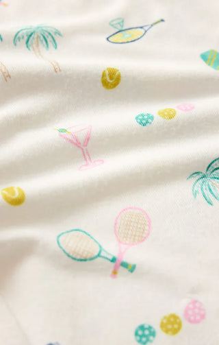 Z Supply Loungewear- Sleepwear - Bottoms Court Sports PJ Short White