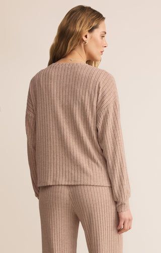 Z Supply Loungewear- Sleepwear - Tops Daydream Rib Long Sleeve Top Iced Coffee
