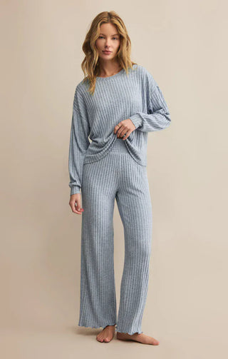Z Supply Loungewear- Sleepwear - Tops Daydream Rib Long Sleeve Top Light Denim
