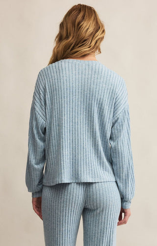 Z Supply Loungewear- Sleepwear - Tops Daydream Rib Long Sleeve Top Light Denim