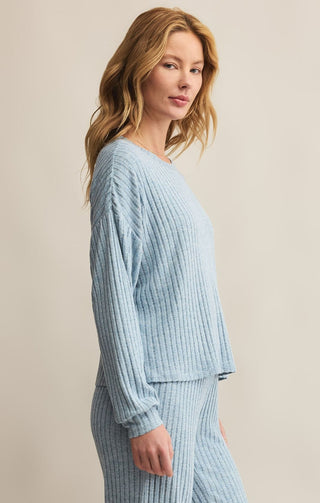 Z Supply Loungewear- Sleepwear - Tops Daydream Rib Long Sleeve Top Light Denim