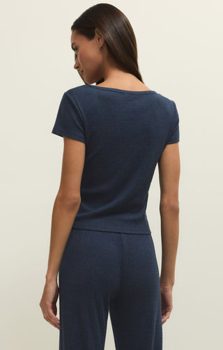 Z Supply Loungewear- Sleepwear - Tops Flower Market Rib Tee Eclipse