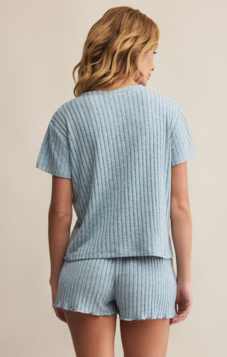 Z Supply Loungewear- Sleepwear - Tops Kara Rib Tee Light Denim