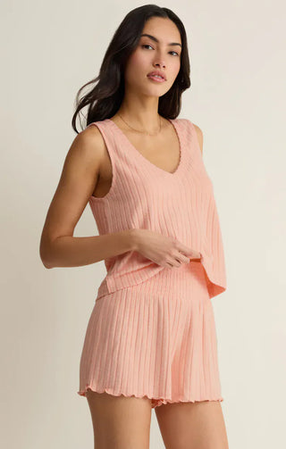 Z Supply Loungewear- Sleepwear - Tops Sloane V-Neck Rib Tank Bellini