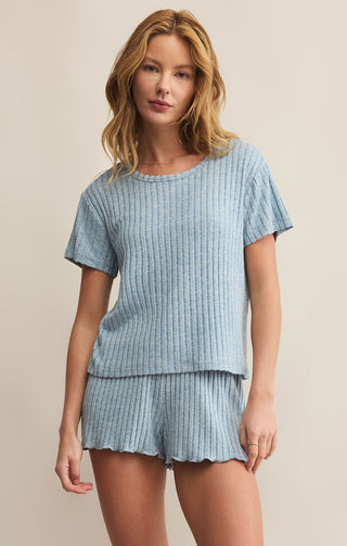 Z Supply Loungewear- Sleepwear - Tops Xsm Kara Rib Tee Light Denim