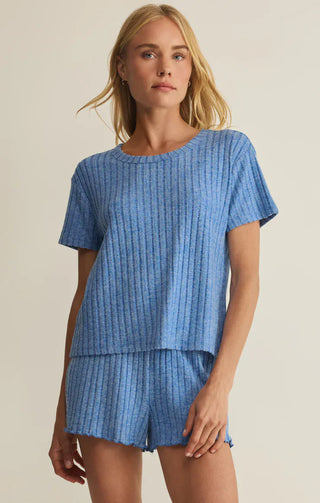 Z Supply Loungewear- Sleepwear - Tops Xsm Kara Rib Tee Tropical Tide