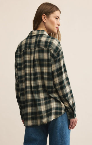 Z Supply Tops - Blouse Sale River Plaid Button Up Garland Green