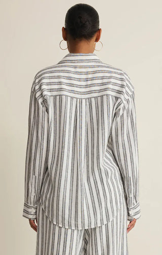 Z Supply Tops - Blouse The Perfect Striped Button Up White