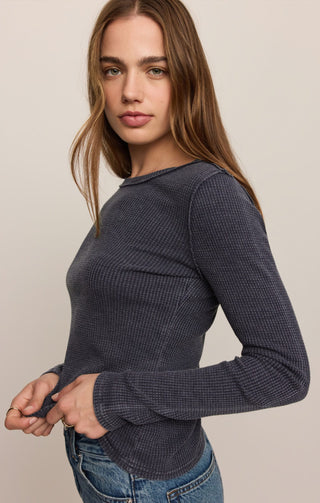 Z Supply Tops - Long-Sleeve Arlet Mini Thermal Top Oxford Blue