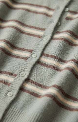 Z Supply Tops - Outerwear - Cardigans Medina Stripe Cardigan Aqua Cloud