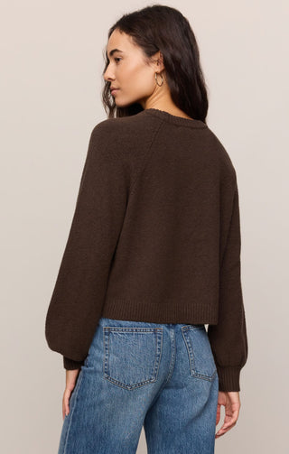 Z Supply Tops - Sweaters Coming Up Sweater Dark Chocolate