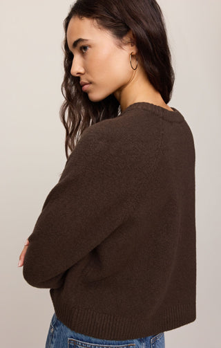 Z Supply Tops - Sweaters Coming Up Sweater Dark Chocolate
