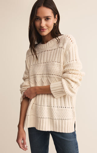 Z Supply Tops - Sweaters Sale Cento Cable Sweater Warm White