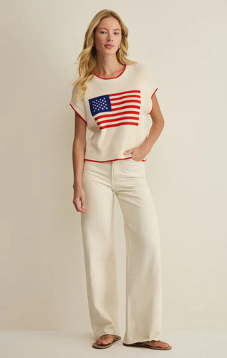 Z Supply Tops - Sweaters Sleeveless Patriot Sweater Cloud