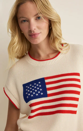 Z Supply Tops - Sweaters Sleeveless Patriot Sweater Cloud