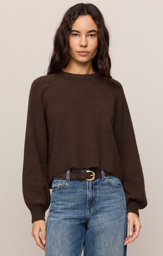 Z Supply Tops - Sweaters Xsm Coming Up Sweater Dark Chocolate