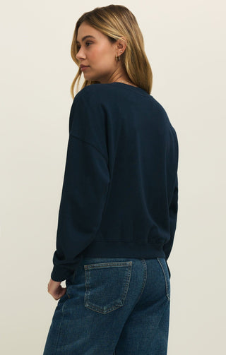 Z Supply Tops - Sweatshirt First Date Sweatshirt Eclipse