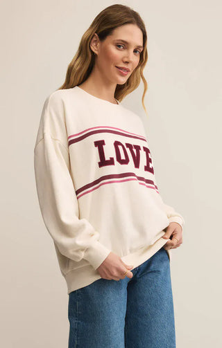 Z Supply Tops - Sweatshirt Oversized Love Sweatshirt Vanilla Ice